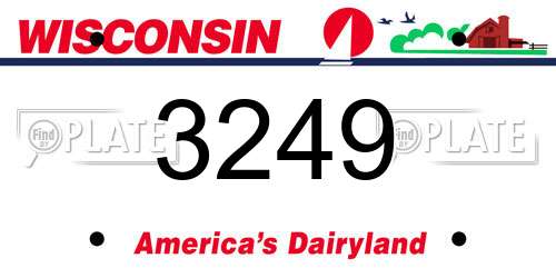 3249 Wisconsin License Plate