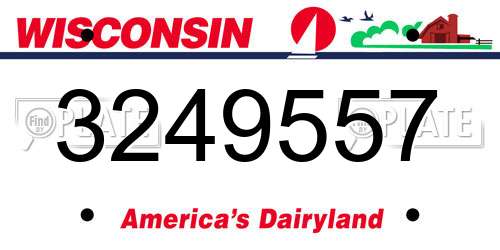 3249557 Wisconsin License Plate