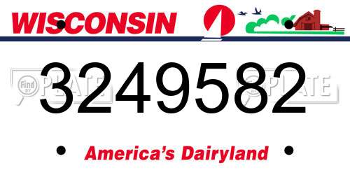 3249582 Wisconsin License Plate