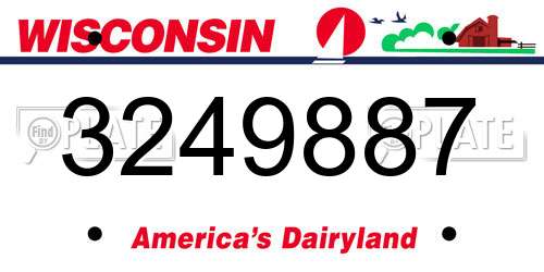 3249887 Wisconsin License Plate