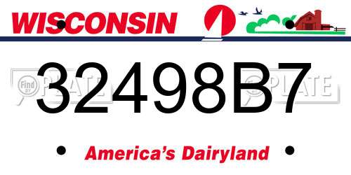 32498B7 Wisconsin License Plate