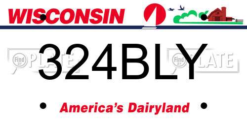 324BLY Wisconsin License Plate