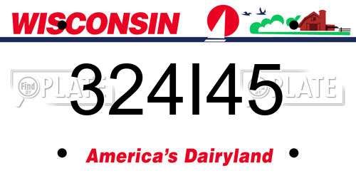 324I45 Wisconsin License Plate