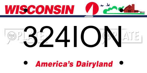 324ION Wisconsin License Plate