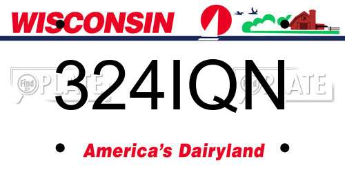 324IQN Wisconsin License Plate