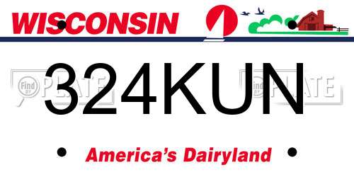 324KUN Wisconsin License Plate