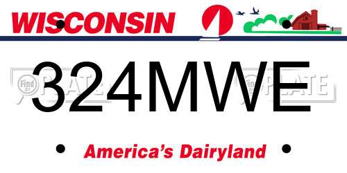 324MWE Wisconsin License Plate