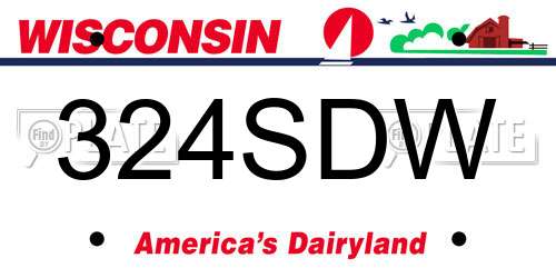 324SDW Wisconsin License Plate