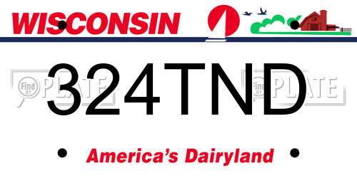 324TND Wisconsin License Plate