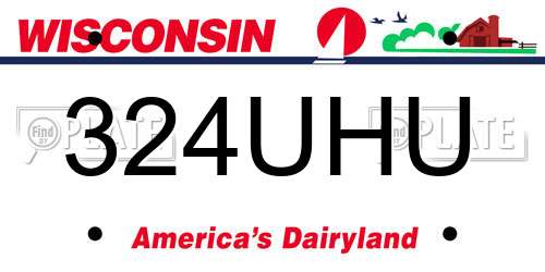324UHU Wisconsin License Plate