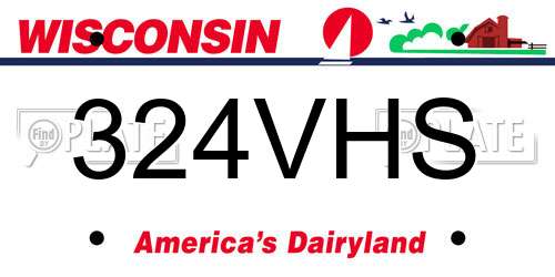 324VHS Wisconsin License Plate