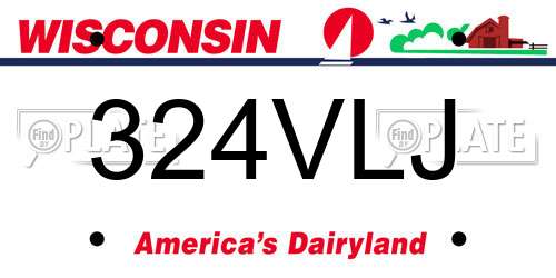 324VLJ Wisconsin License Plate