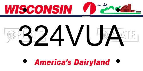 324VUA Wisconsin License Plate