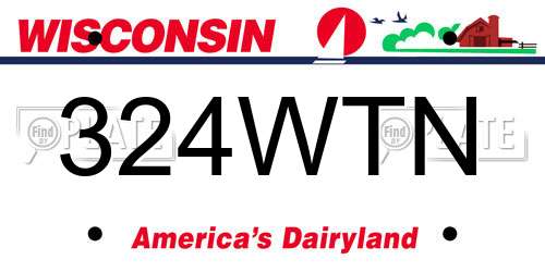 324WTN Wisconsin License Plate