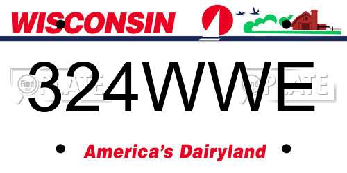 324WWE Wisconsin License Plate