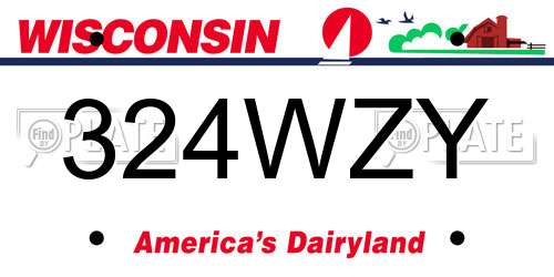 324WZY Wisconsin License Plate