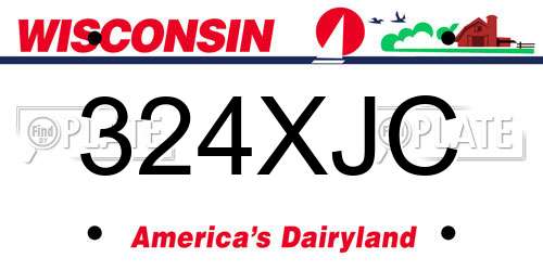 324XJC Wisconsin License Plate