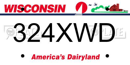 324XWD Wisconsin License Plate