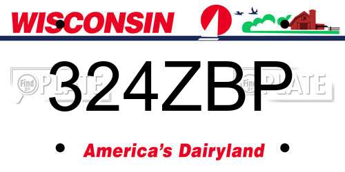 324ZBP Wisconsin License Plate