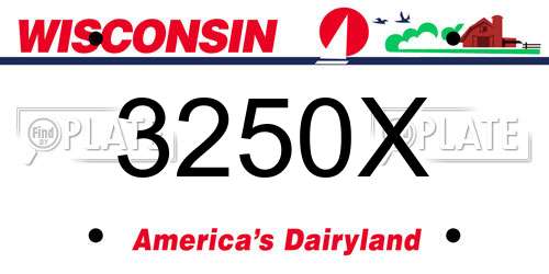 3250X Wisconsin License Plate