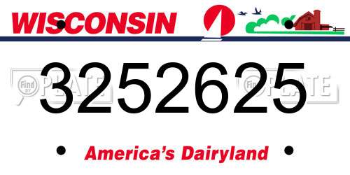 3252625 Wisconsin License Plate