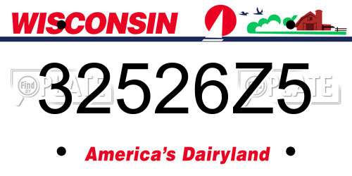 32526Z5 Wisconsin License Plate