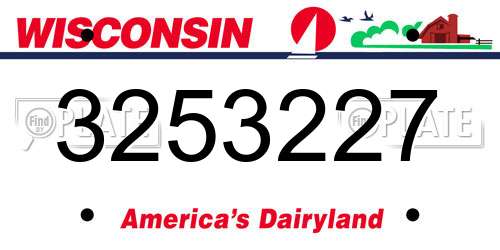 3253227 Wisconsin License Plate