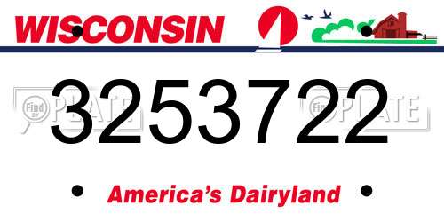 3253722 Wisconsin License Plate