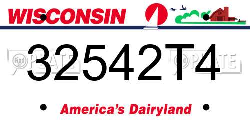 32542T4 Wisconsin License Plate