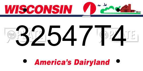 32547T4 Wisconsin License Plate