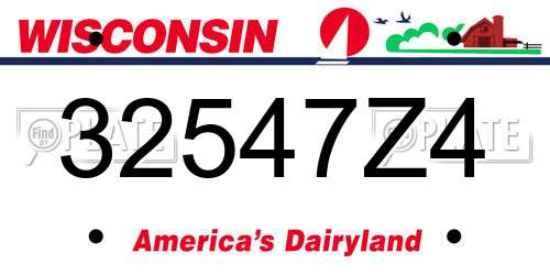 32547Z4 Wisconsin License Plate