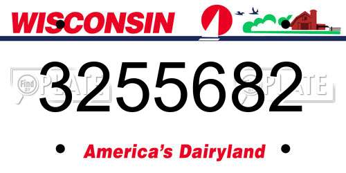 3255682 Wisconsin License Plate