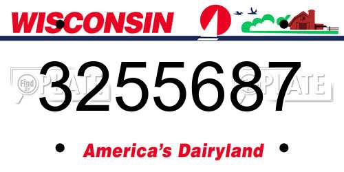 3255687 Wisconsin License Plate