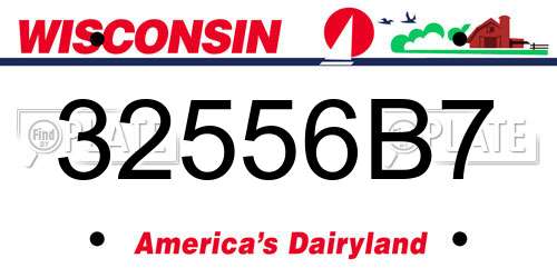 32556B7 Wisconsin License Plate