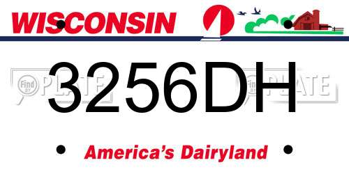 3256DH Wisconsin License Plate