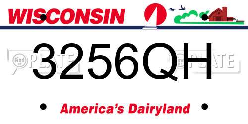 3256QH Wisconsin License Plate