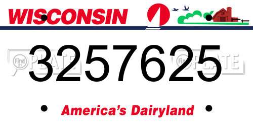 3257625 Wisconsin License Plate