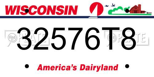 32576T8 Wisconsin License Plate