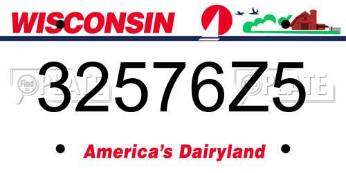 32576Z5 Wisconsin License Plate