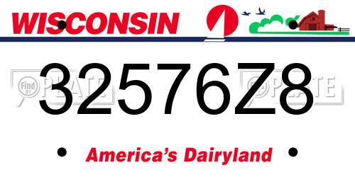 32576Z8 Wisconsin License Plate