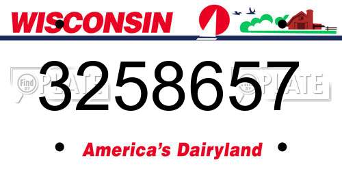 3258657 Wisconsin License Plate