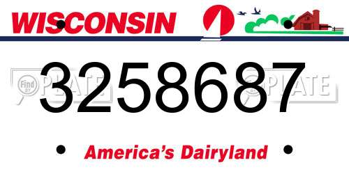 3258687 Wisconsin License Plate