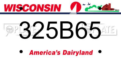 325B65 Wisconsin License Plate