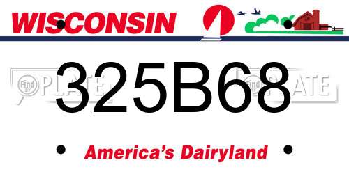 325B68 Wisconsin License Plate