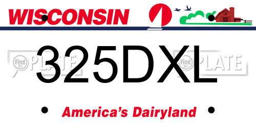 325DXL Wisconsin License Plate