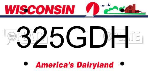 325GDH Wisconsin License Plate