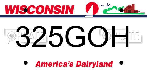 325GOH Wisconsin License Plate