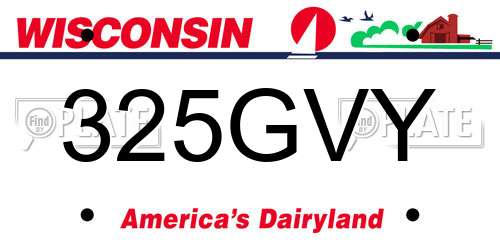 325GVY Wisconsin License Plate