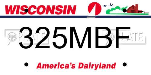 325MBF Wisconsin License Plate