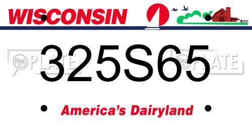 325S65 Wisconsin License Plate